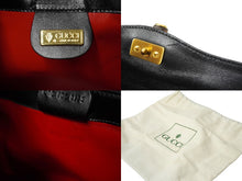 Load image into Gallery viewer, GUCCI オールドグッチ バンブー ショルダーバッグ ハンドバッグ 000 406 0175 レザー ブラック ブラウン 美品 中古 64091