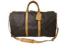画像をギャラリービューアに読み込む, LOUIS VUITTON ルイヴィトン キーポルバンドリエール 50 ボストンバッグ M41416 モノグラム ブラウン PVC レザー 美品 中古 64095