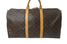 画像をギャラリービューアに読み込む, LOUIS VUITTON ルイヴィトン キーポルバンドリエール 50 ボストンバッグ M41416 モノグラム ブラウン PVC レザー 美品 中古 64095