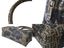 画像をギャラリービューアに読み込む, 極美品 FENDI フェンディ ズッキーノ ミニ ハンドバッグ ブラウン PVC ロゴ 手持ち 鞄 ゴールド金具 中古 64098