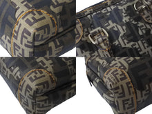 画像をギャラリービューアに読み込む, 極美品 FENDI フェンディ ズッキーノ ミニ ハンドバッグ ブラウン PVC ロゴ 手持ち 鞄 ゴールド金具 中古 64098