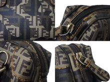 画像をギャラリービューアに読み込む, 極美品 FENDI フェンディ ズッキーノ ミニ ハンドバッグ ブラウン PVC ロゴ 手持ち 鞄 ゴールド金具 中古 64098