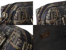 画像をギャラリービューアに読み込む, 極美品 FENDI フェンディ ズッキーノ ミニ ハンドバッグ ブラウン PVC ロゴ 手持ち 鞄 ゴールド金具 中古 64098