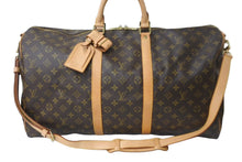 画像をギャラリービューアに読み込む, LOUIS VUITTON ルイヴィトン キーポルバンドリエール55 ボストンバッグ M41414 モノグラム PVC レザー ブラウン 美品 中古 64099