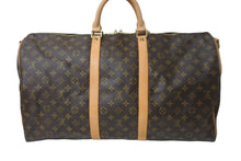 画像をギャラリービューアに読み込む, LOUIS VUITTON ルイヴィトン キーポルバンドリエール55 ボストンバッグ M41414 モノグラム PVC レザー ブラウン 美品 中古 64099