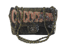 Load image into Gallery viewer, 極美品 CHANEL シャネル ココキューバ スパンコール チェーン ショルダーバッグ 23番台 2016年 ラムスキン カーキ 中古 64103