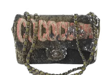 Load image into Gallery viewer, 極美品 CHANEL シャネル ココキューバ スパンコール チェーン ショルダーバッグ 23番台 2016年 ラムスキン カーキ 中古 64103