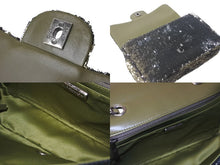 Load image into Gallery viewer, 極美品 CHANEL シャネル ココキューバ スパンコール チェーン ショルダーバッグ 23番台 2016年 ラムスキン カーキ 中古 64103