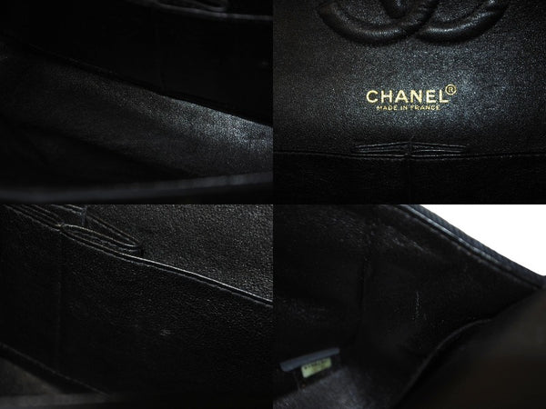 CHANEL Chanel Matelasse 25 W Flap Chain Shoulder Bag No. 7 Icon Print Lambskin Navy Good Condition Used 64105