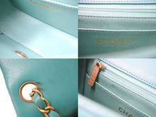 画像をギャラリービューアに読み込む, CHANEL シャネル マトラッセ17 チェーンショルダーバック 35200 ラムスキン 27番台 エメラルドグリーン ゴールド金具 美品 中古 64108