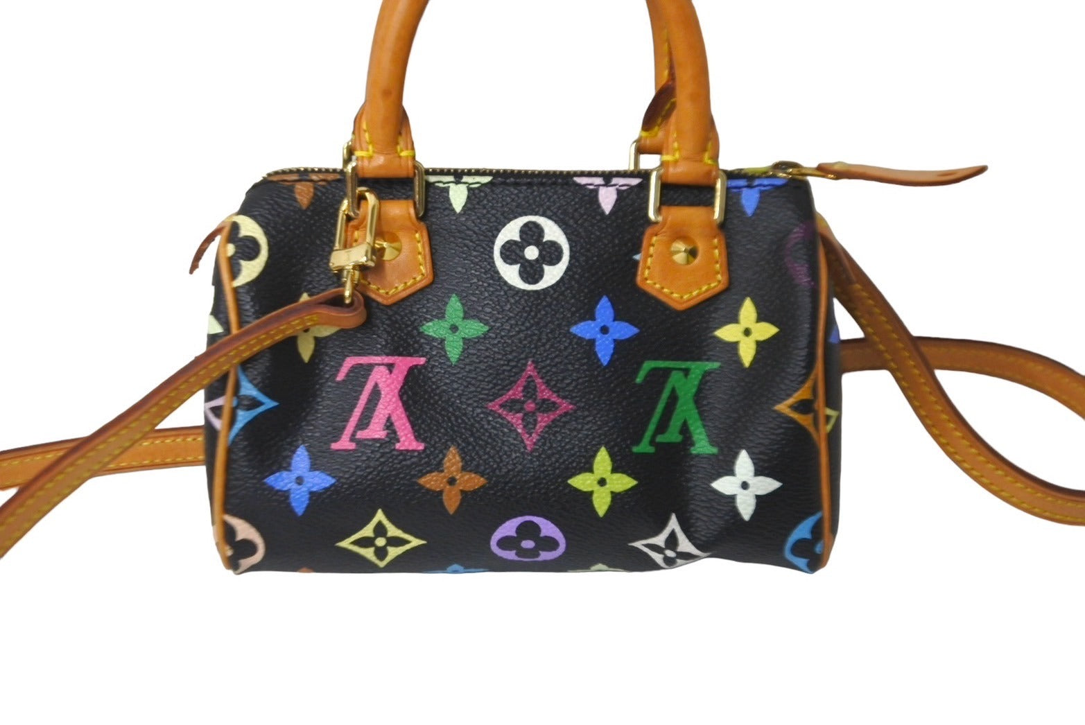 極美品 LOUIS VUITTON ルイヴィトン ハンドバッグ M92644 ミニスピーディ モノグラムマルチカラー ブラック ゴールド 中古  64110 – Casanova Vintage