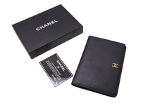 画像をギャラリービューアに読み込む, CHANEL シャネル 二つ折り財布 6番台 ココマーク レザー ブラック ゴールド カードポケット コインケース 良品 中古 64114