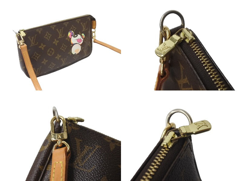 LOUIS VUITTON ルイヴィトン ハンドバッグ ポシェット アクセソワール 村上隆 M51981 パンダ モノグラム ゴールド金具 美品 中古  64115 – Casanova Vintage