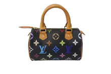 画像をギャラリービューアに読み込む, 極美品 LOUIS VUITTON ルイヴィトン ハンドバッグ M92644 ミニスピーディ モノグラムマルチカラー ブラック ゴールド 中古 64120