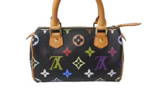 画像をギャラリービューアに読み込む, 極美品 LOUIS VUITTON ルイヴィトン ハンドバッグ M92644 ミニスピーディ モノグラムマルチカラー ブラック ゴールド 中古 64120