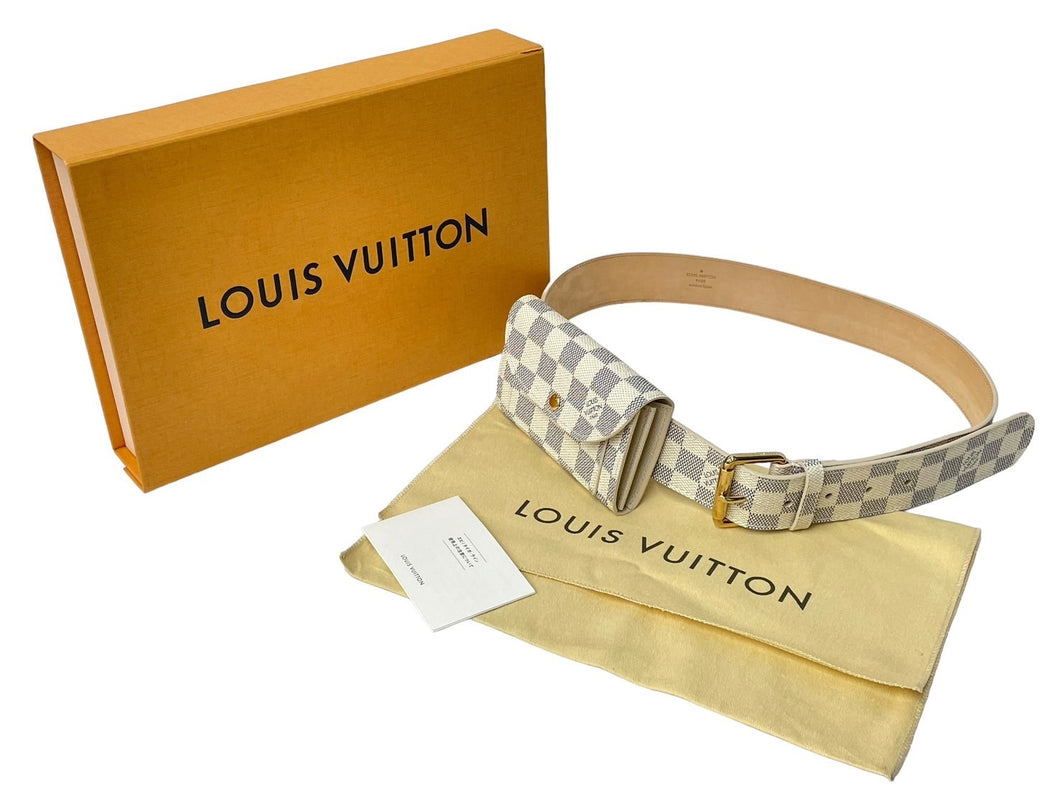 新品同様 LOUISVUITTON ルイヴィトン サンチューポシェットソロ ベルト M9835 ダミエアズールキャンバス 90/36 中古 64121  – Casanova Vintage