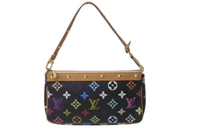 画像をギャラリービューアに読み込む, LOUIS VUITTON ルイヴィトン ポシェット アクセソワ―ル モノグラム マルチカラー M92648 村上隆 ブラック 美品 中古 64128