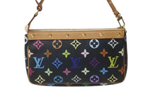 画像をギャラリービューアに読み込む, LOUIS VUITTON ルイヴィトン ポシェット アクセソワ―ル モノグラム マルチカラー M92648 村上隆 ブラック 美品 中古 64128
