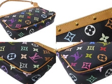 画像をギャラリービューアに読み込む, LOUIS VUITTON ルイヴィトン ポシェット アクセソワ―ル モノグラム マルチカラー M92648 村上隆 ブラック 美品 中古 64128