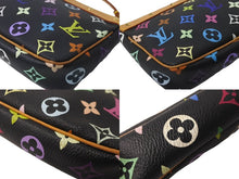 画像をギャラリービューアに読み込む, LOUIS VUITTON ルイヴィトン ポシェット アクセソワ―ル モノグラム マルチカラー M92648 村上隆 ブラック 美品 中古 64128