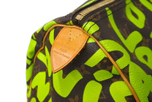 画像をギャラリービューアに読み込む, LOUIS VUITTON ルイ ヴィトン キーポル50 モノグラム グラフィティ スティーブン スプラウス M93700 グリーン 美品 中古 64130