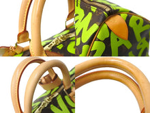 画像をギャラリービューアに読み込む, LOUIS VUITTON ルイ ヴィトン キーポル50 モノグラム グラフィティ スティーブン スプラウス M93700 グリーン 美品 中古 64130