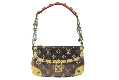 極美品 LOUIS VUITTON ルイ ヴィトン ポシェットアクセソワール アクセサリーポーチ M92710 モノグラム トロンプイユ 中古 64131