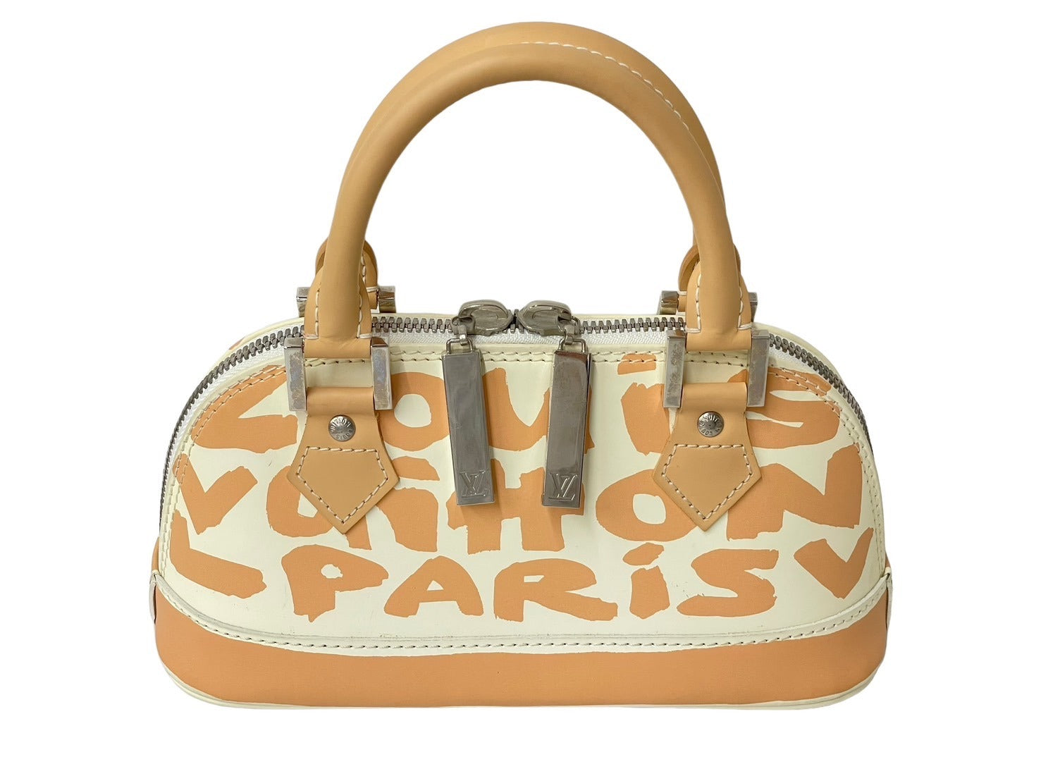 LOUIS VUITTON ルイヴィトン アルマPM ハンドバッグ M92178 モノグラムグラフィティ ホワイト シルバー 金具 美品 中古  64135 – Casanova Vintage