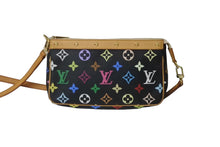 画像をギャラリービューアに読み込む, LOUIS VUITTON ルイヴィトン ポシェット アクセソワ―ル モノグラム マルチカラー M92648 村上隆 ブラック 美品 中古 64136