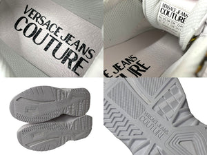 新品未使用 Versace Jeans Couture ヴェルサーチ ジーンズ クチュール ロー スニーカー ホワイト ロゴ 72VA3SF4 ZP091 G03 サイズ35 中古 64144