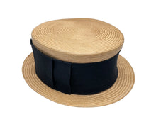 画像をギャラリービューアに読み込む, 極美品 CHANEL シャネル ココマーク ストロー ハット ベージュ 藁 帽子 ロゴ ブラック 小物 サイズM 中古 64158