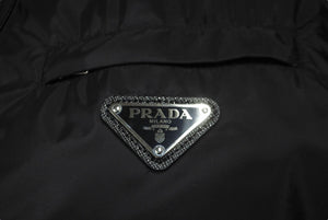 PRADA プラダ 19年 リサイクルナイロンシャツ ジップシャツ ブラック サイズM SC502 S201 QO4 美品 中古 64159