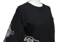 画像をギャラリービューアに読み込む, 極美品 CHROME HEARTS クロムハーツ 長袖Ｔシャツ サイズS CHクロス ホースシュー プリント ブラック コットン 中古 64163