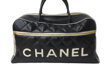 画像をギャラリービューアに読み込む, 極美品 CHANEL シャネル スポーツ ロゴマトラッセ ボストンバッグ ブラック ホワイト 3番台 ロゴ ゴールド金具 中古 64178