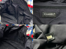 画像をギャラリービューアに読み込む, CHANEL シャネル エアライン トートバッグ A93325 22番台 ナイロン コットン ホワイト ブラック ブルー レッド 良品 中古 64179