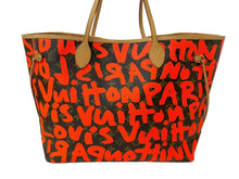 画像をギャラリービューアに読み込む, LOUIS VUITTON ルイヴィトン モノグラムグラフィティ ネヴァーフルGM トートバッグ M93702 ブラウン オレンジ 美品 中古 64180