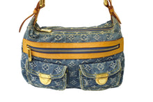 画像をギャラリービューアに読み込む, LOUIS VUITTON ルイ ヴィトン モノグラムデニム バギーPM ショルダーバッグ M95049 ブルー ブラウン 美品 中古 64184