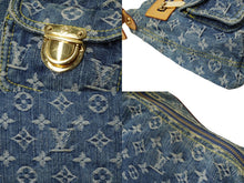 画像をギャラリービューアに読み込む, LOUIS VUITTON ルイ ヴィトン モノグラムデニム バギーPM ショルダーバッグ M95049 ブルー ブラウン 美品 中古 64184