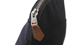 Load image into Gallery viewer, HERMES エルメス ボリードポーチ ミニ ロゴ ラウンド型 キャンバス レザー ブラック ブラウン シルバー金具 良品 中古 64191