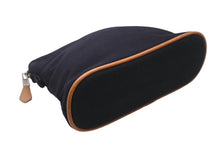 Load image into Gallery viewer, HERMES エルメス ボリードポーチ ミニ ロゴ ラウンド型 キャンバス レザー ブラック ブラウン シルバー金具 良品 中古 64191