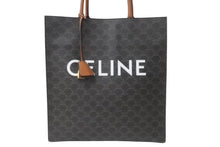 画像をギャラリービューアに読み込む, 新品同様 CELINE セリーヌ バーティカルカバ トートバッグ ラージサイズ トリオンフ ブラウン PVC レザー 中古 64212