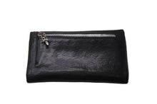 Load image into Gallery viewer, CHROME HEARTS クロムハーツ ウェーブウォレット 三つ折り財布 クロスボールボタン レザー シルバー925 ブラック 美品 中古 64213