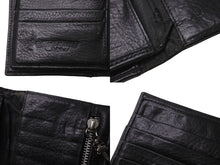Load image into Gallery viewer, CHROME HEARTS クロムハーツ ウェーブウォレット 三つ折り財布 クロスボールボタン レザー シルバー925 ブラック 美品 中古 64213