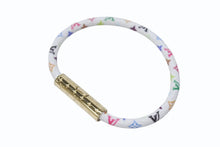 画像をギャラリービューアに読み込む, 新品未使用 LOUIS VUITTON ルイヴィトン × 村上隆 モノグラムマルチカラー ブレスレット LVコンフィデンシャル M8973E ホワイト 中古 4b006422