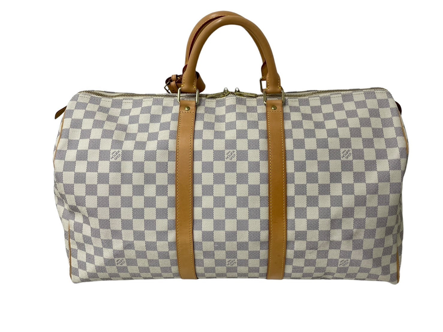 LOUISVUITTON ルイヴィトン キーポル50 ボストンバッグ N48223 ダミエアズールキャンバス ヌメ革 ホワイト 美品 中古 64265  – Casanova Vintage