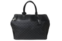 画像をギャラリービューアに読み込む, LOUIS VUITTON ルイヴィトン ネオグリニッジ ボストンバッグ N41164 ダミエグラフィット ブラック シルバー金具 良品 中古 64266