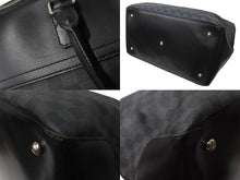 画像をギャラリービューアに読み込む, LOUIS VUITTON ルイヴィトン ネオグリニッジ ボストンバッグ N41164 ダミエグラフィット ブラック シルバー金具 良品 中古 64266