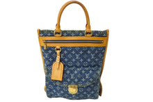 Load image into Gallery viewer, LOUIS VUITTON ルイヴィトン モノグラムデニム フラットショッパー トートバッグ M95018 ブルー ロゴ 鞄 廃番 良品 中古 64271