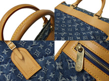 Load image into Gallery viewer, LOUIS VUITTON ルイヴィトン モノグラムデニム フラットショッパー トートバッグ M95018 ブルー ロゴ 鞄 廃番 良品 中古 64271