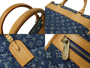 LOUIS VUITTON ルイヴィトン モノグラムデニム フラットショッパー トートバッグ M95018 ブルー ロゴ 鞄 廃番 良品 中古 64271